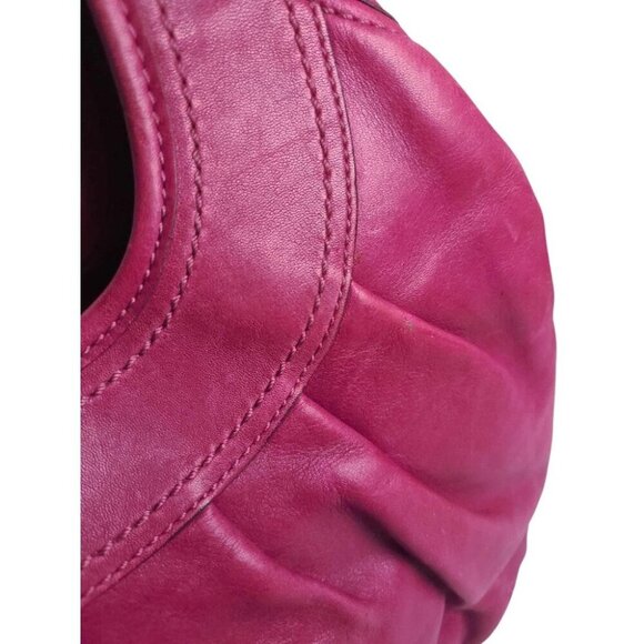 COACH Ergo Pleated Leather Kisslock Satchel hot pink/maroon - Picture 13 of 13